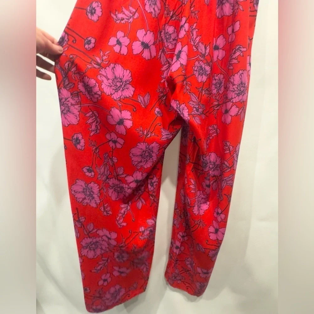 B.O.G Collective Strapless Floral Smocked Top Jumpsuit size Small